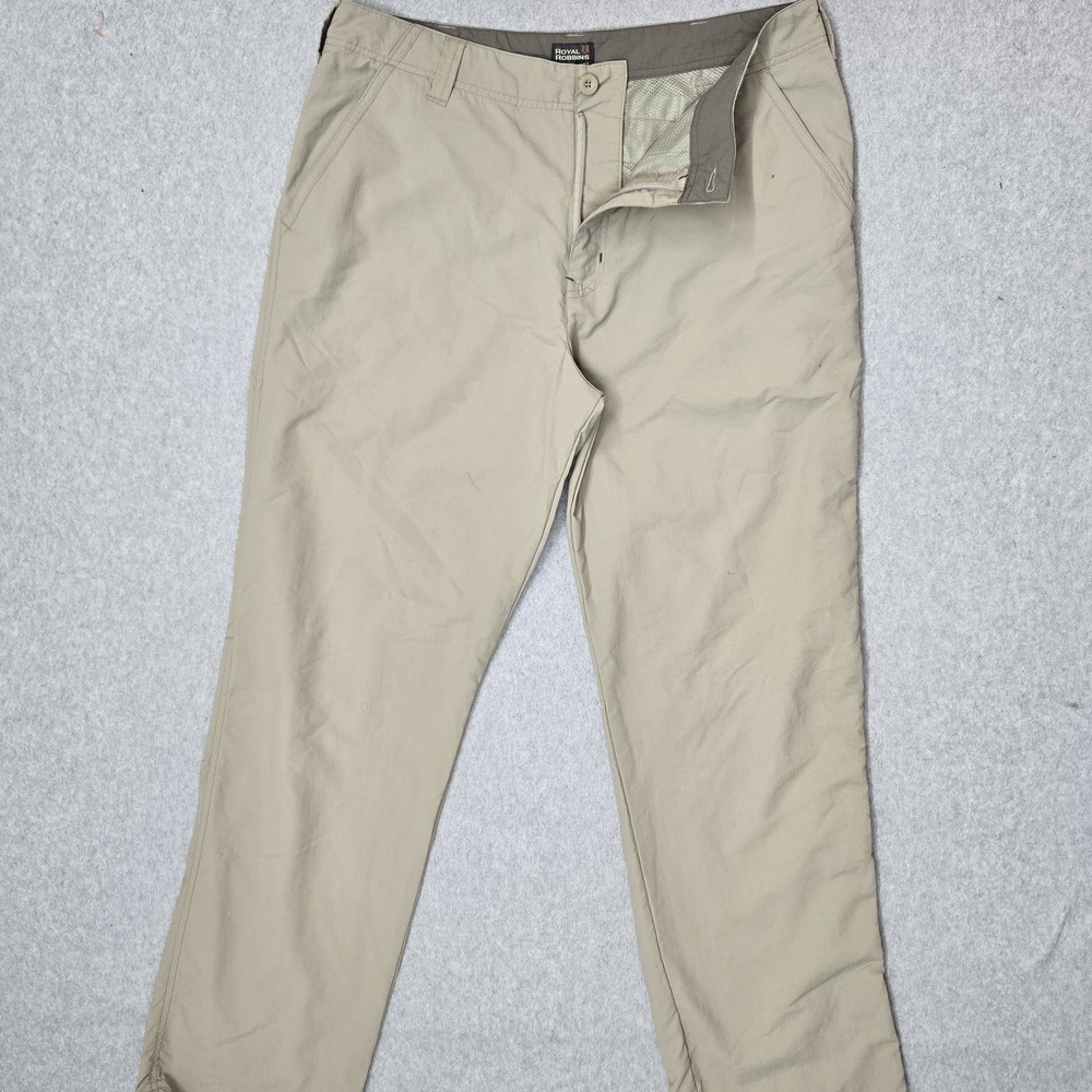 Royal Robbins Men Pants 34X34 Beige Nylon Chino Outdoor Hiking ROYC-537